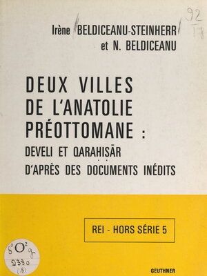 cover image of Deux villes de l'Anatolie préottomane